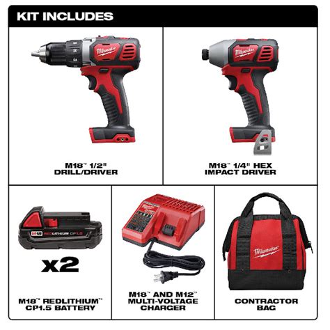 Milwaukee M18 Cordless Drill Impact Driver 2-Tool Combo Kit - Wilco ...