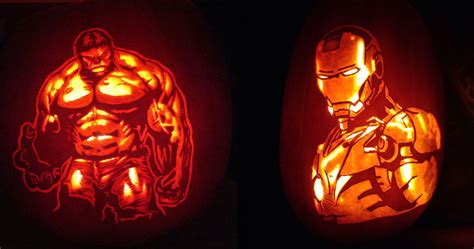 Printable Marvel Pumpkin Stencils