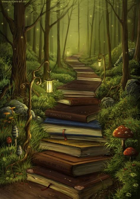 Path-made-of-books_fantasy-art | Fantasy art, Art, Painting