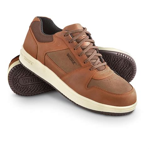 Men's WORX™ Steel Toe Oxford Shoes, Brown - 184338, Casual Shoes at ...