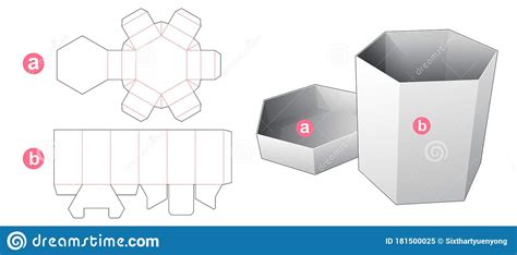 Hexagon Box Template Vector