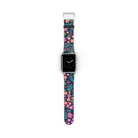 Floral Apple Watch Band 38mm 42mm Faux Leather Women Men - Etsy