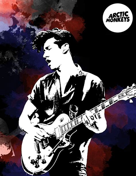 5 Décadas: AlexTurner | Arctic monkeys, 4x4 print, Monkey logo