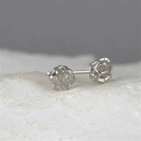 Diamond Earrings Conflict Free Rough Raw Uncut Diamonds - Etsy