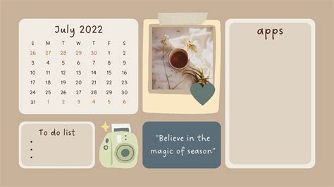 Pastel Brown and Blue Simple Aesthetic Organizer Desktop Wallpaper ...