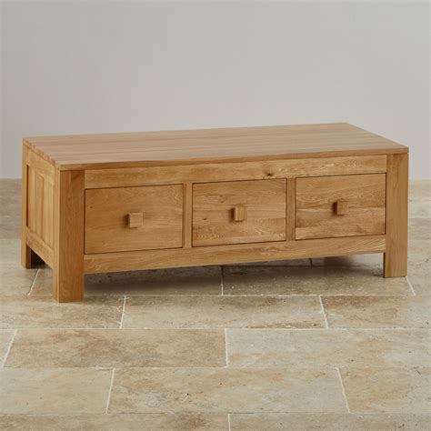 Oakdale 6 Drawer Coffee Table in Natural Solid Oak