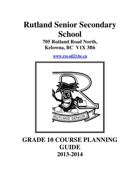 Rutland Rutland Senior Secondary School Secondary