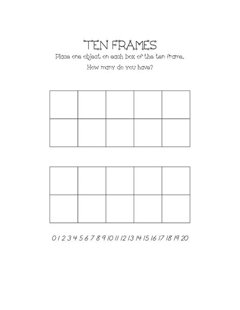 Tens Frame Printable