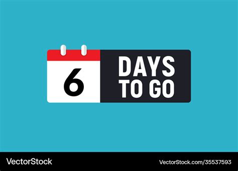 6 days to go last countdown icon six day go sale Vector Image