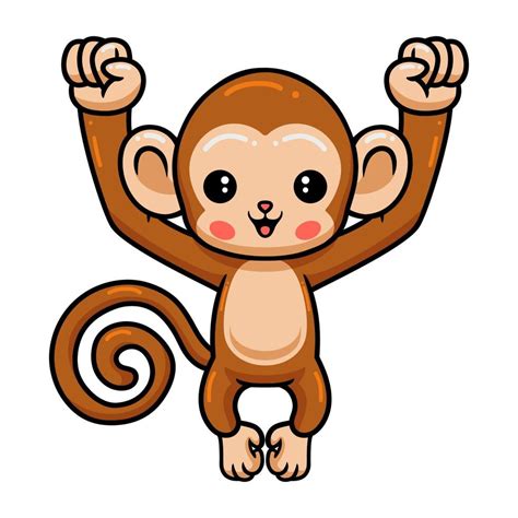 Cute baby monkey cartoon posing 9877393 Vector Art at Vecteezy