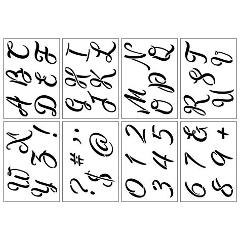 Cursive Letter Stencils