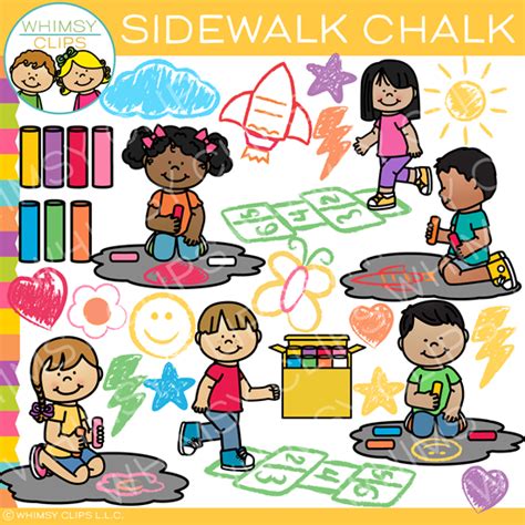 Kids Sidewalk Chalk Clip Art – Whimsy Clips