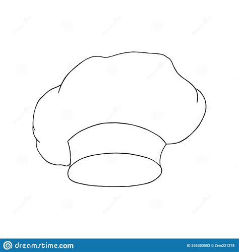 A Sketch of a Chef S Hat, Hand-drawn, Highlighted on a White Background ...