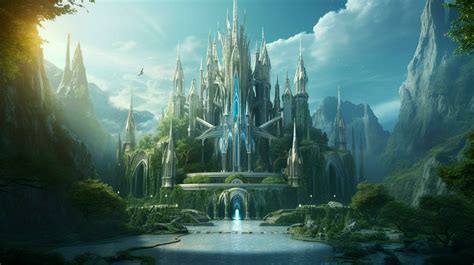 A futuristic elven castle in a magical forest 30656976 Stock Photo at ...