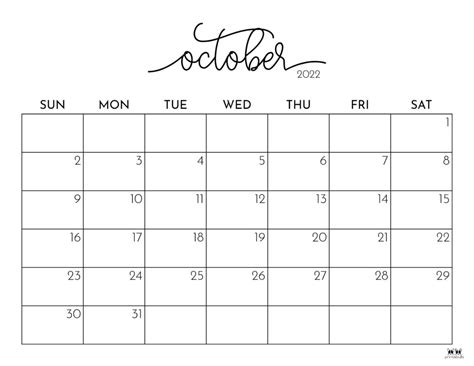 Free Printable October Calendar - 2024 CALENDAR PRINTABLE