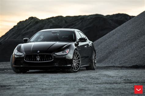 Black Maserati Ghibli Looking Fly On Custom Polished Silver Wheels ...