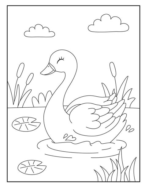 Cute Swan coloring pages for kids | Coloring pages, Cool coloring pages ...