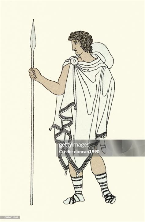 Mens Fashions Of Ancient Greece Greek Travelling Costume Spear Chiton ...