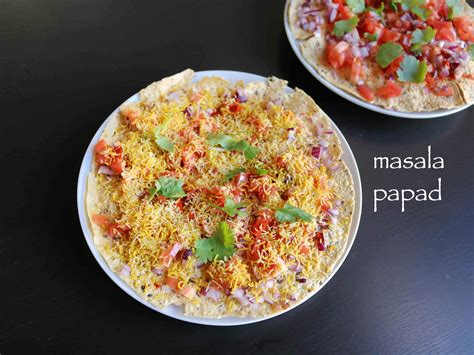 masala papad recipe | homemade masala papadums - 4 ways | papad masala ...