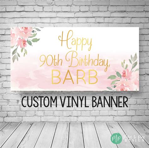 Floral Birthday Banner, Floral Birthday Sign, Women Birthday Banner ...