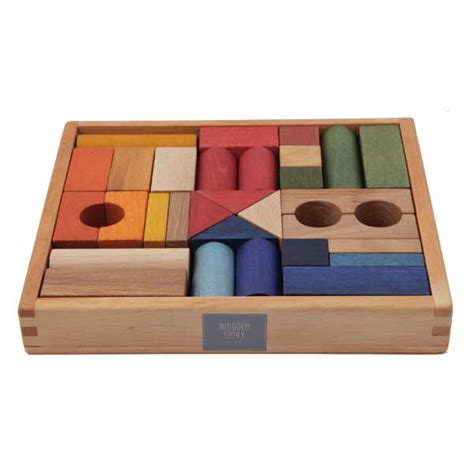 Building Block Set Natural Wood Toy Montessori Toy ...