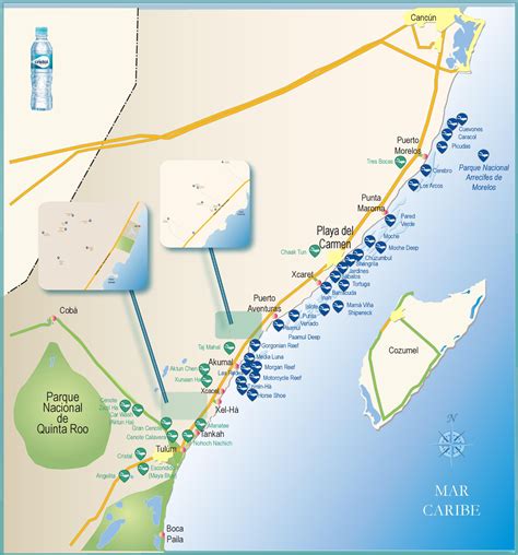 Map Of Resorts In Riviera Maya