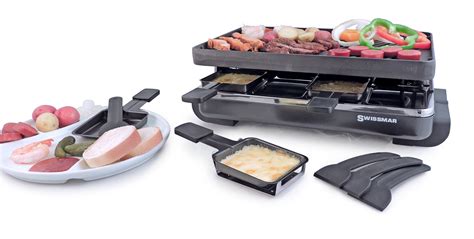 Swissmar Black Anthracite Raclette Party Grill with Reversible Cast ...