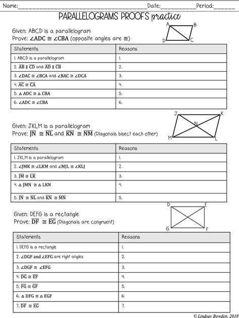 42 parallelogram proofs worksheet with answers - Worksheet Works