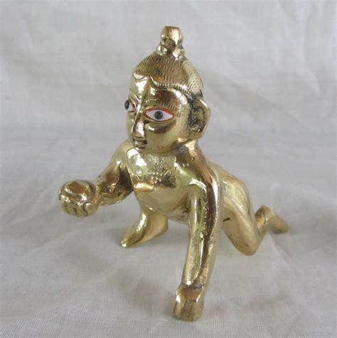 Buy Attractive Lord Laddu Gopal / Ball Krishna / Thakur ji Brass Statue ...