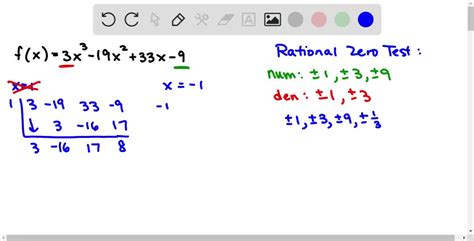 Find the rational zeros of the function. p(x)=x^{…