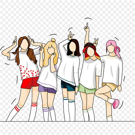 Girl Pose Hd Transparent, A Group Of Girl Making Girlgroup Poses, Kpop ...