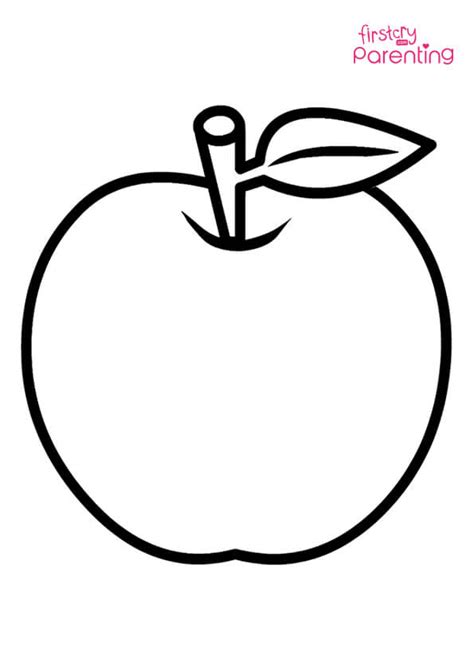 Easy Printable Apple Coloring Pages for Kids