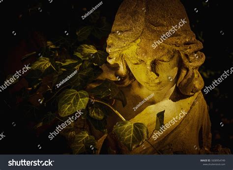 Close Ancient Statue Sad Winged Angel Stock Photo 1838954749 | Shutterstock