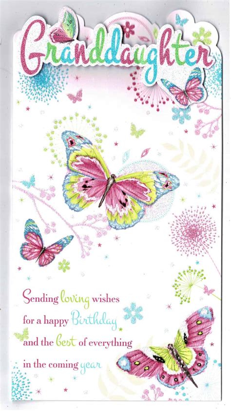 granddaughter birthday card granddaughter sending loving wishes for a ...