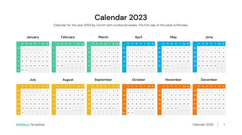 Calendar 2023 First Day Monday With Week Number