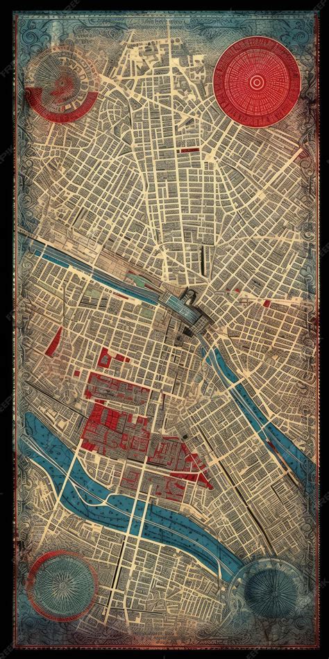 Premium AI Image | Birds eye view Map of PARIS old style drawing ...