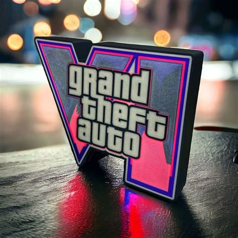 Grand Theft Auto 6 GTA6 3D Printed Fan-made LED LAMP GTA 6 - Etsy