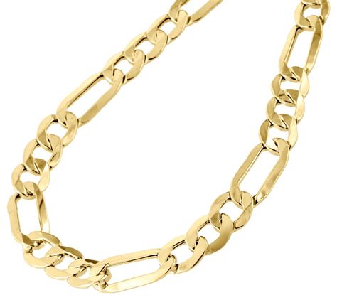 Jewelry For Less - Mens Real 10K Yellow Gold Figaro Chain 10mm Necklace ...