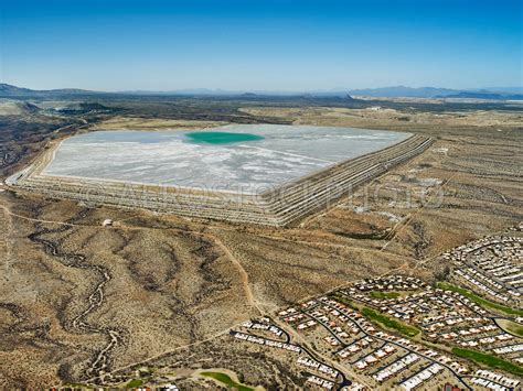 aerial view tailings pond of the Sierrita Mine, Pima County, Arizona, USA