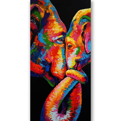 Elephant Art Canvas Painting - Elephant Painting for Sale