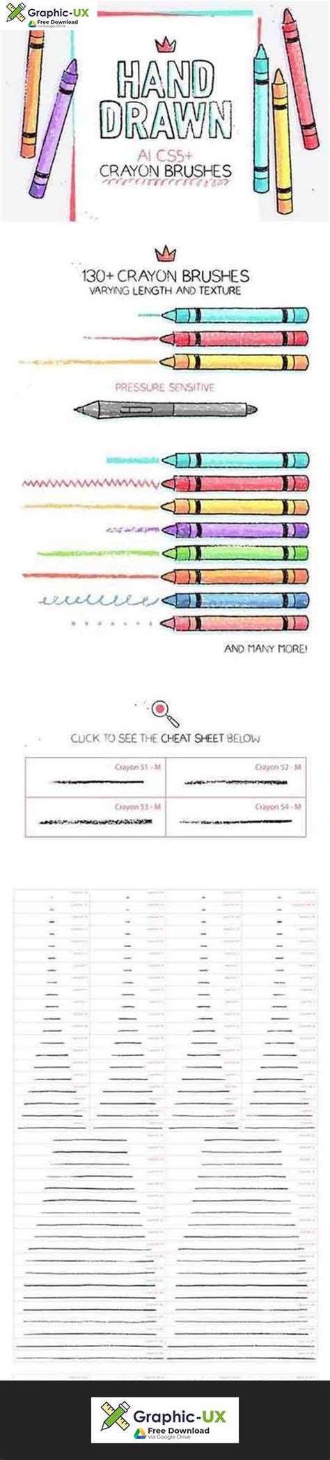 134 AI crayon brushes free – GraphicUX