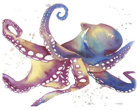 Octopus Watercolor Painting at GetDrawings | Free download