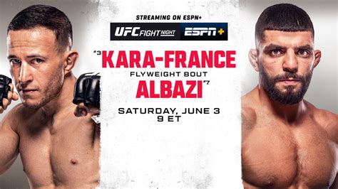 UFC Fight Night: Kara-France vs. Albazi, Saturday, June 3, on ESPN ...