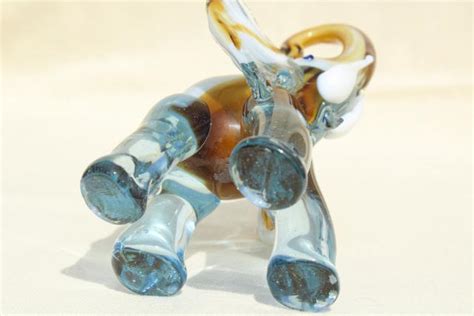 vintage colored glass elephant figurine, Barovier Murano Italian art glass