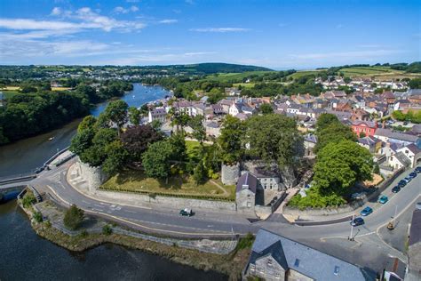 aerial shoot of castle - Cardigan Castle