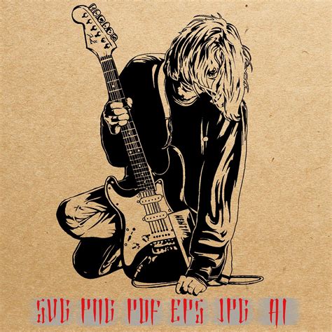 Kurt Cobain Art SVG, Nirvana, Kurt Cobain Nirvana Grunge Rock 90s ...