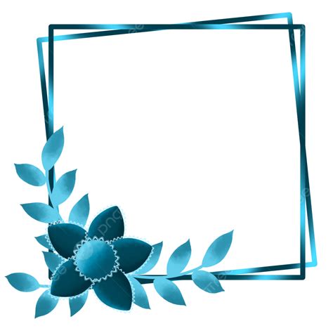 Blue Border Frame PNG Picture, Border Blue Flower Frame, Border, Flower ...