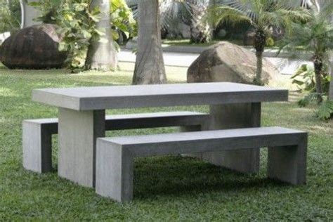 52 Outdoor Concrete Furniture Ideas | Concrete outdoor table, Concrete ...