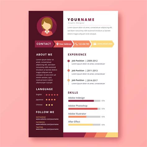 Graphic Designer Resume 180981 Vector Art at Vecteezy