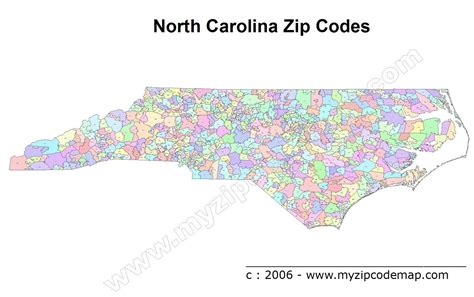 Exploring North Carolina Zip Code Map - 2023 Calendar Printable